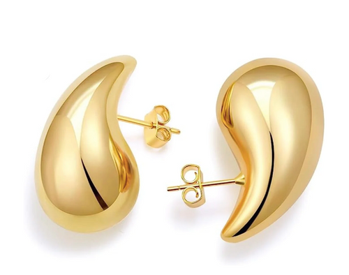 Gold medium chunky Teardrop earring