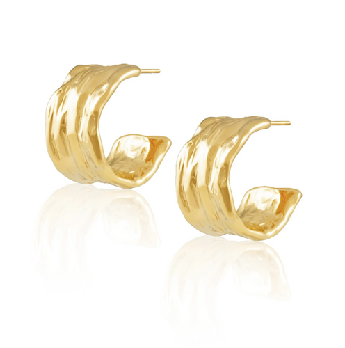 Gold Hammered cuff Earring