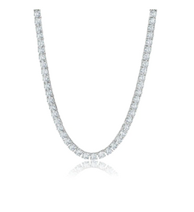 Classic Tennis Necklace Finished in Pure Platinum - 16"