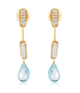 POLINA AQUA EARRINGS-LONG