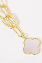 Load image into Gallery viewer, Gold Paperclip Clover Necklace