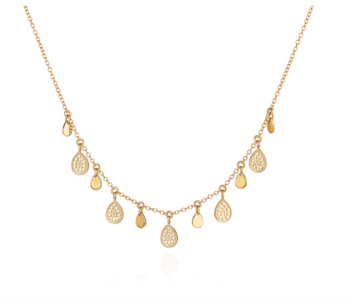 Teardrop Charm Necklace - Gold
