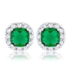 Load image into Gallery viewer, Liz 2ct Emerald CZ Stud Earrings