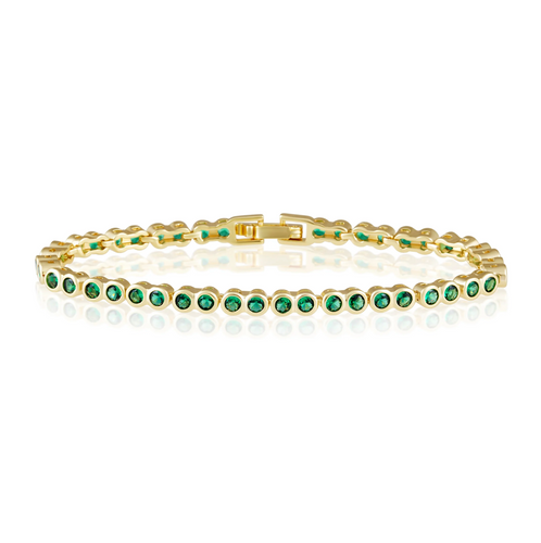 Bezel Emerald Tennis Bracelet