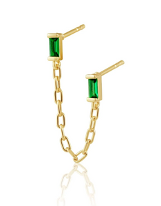 Emerald Double Stud Earring