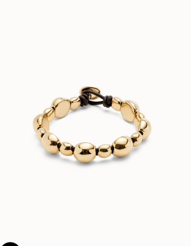 Gold Uno leather Bracelet