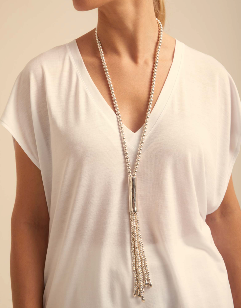 Sterling silver-plated whip necklace Clásicos collection – Haute