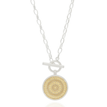 Load image into Gallery viewer, Contrast Dotted Circle Toggle Necklace