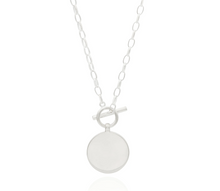 Load image into Gallery viewer, Contrast Dotted Circle Toggle Necklace