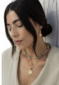Contrast Dotted Circle Toggle Necklace