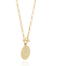 Load image into Gallery viewer, Contrast Dotted Circle Toggle Necklace