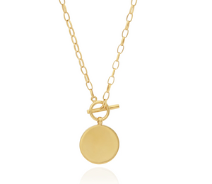 Contrast Dotted Circle Toggle Necklace