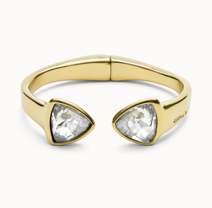 Bangle Bracelet with Two Multicolored Crystals