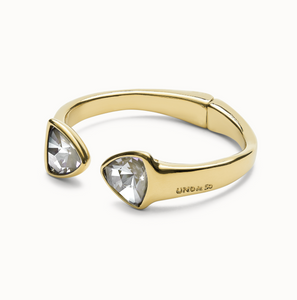 Bangle Bracelet with Two Multicolored Crystals