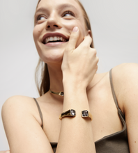 Load image into Gallery viewer, Cuff Bracelet with Black Crystals