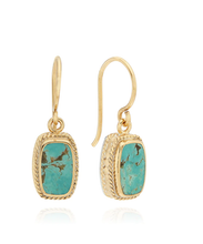 Load image into Gallery viewer, Rectangle Turquoise Earrings