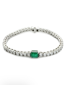 Emerald cut tennis bracelet