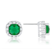 Load image into Gallery viewer, Liz 2ct Emerald CZ Stud Earrings