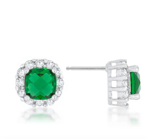 Liz 2ct Emerald CZ Stud Earrings