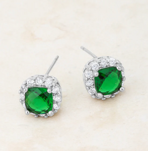 Liz 2ct Emerald CZ Stud Earrings