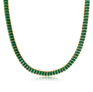 Baguette Necklace - Emerald