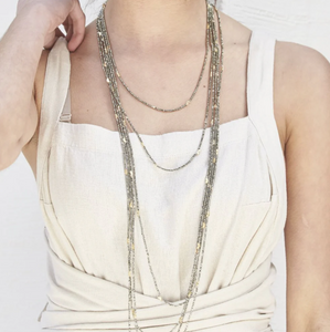 Half moon long strand necklace