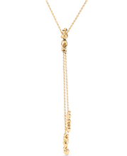 Load image into Gallery viewer, 18K gold-plated chain with three figures, one adjustable in the center.