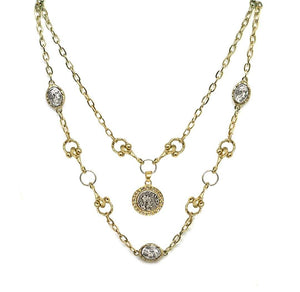 Tat 2 Gold and Silver Coin Necklace