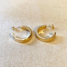 Load image into Gallery viewer, Simple Round Flat Square Tube Half Hoop Earrings