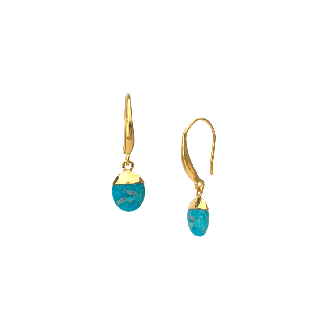 Faceted turquoise drop earrings