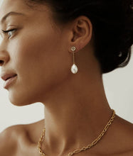 Load image into Gallery viewer, Baroque Pearl Drop Chain Earrings