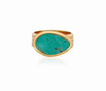 Load image into Gallery viewer, Turquoise Asymmetrical Cocktail Ring