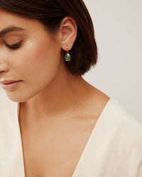 Chrysocolla oval earrings