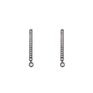 Brooklyn Diamond Bars with Moonstone Dangle Earrings