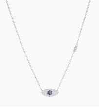 Load image into Gallery viewer, Greece Pavé Evil Eye Gemstone Necklace