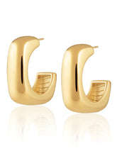 Load image into Gallery viewer, Gold Chunky square hoop earring