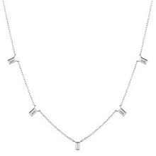 Load image into Gallery viewer, Melrose CZ Baguette 5 Drop Necklace