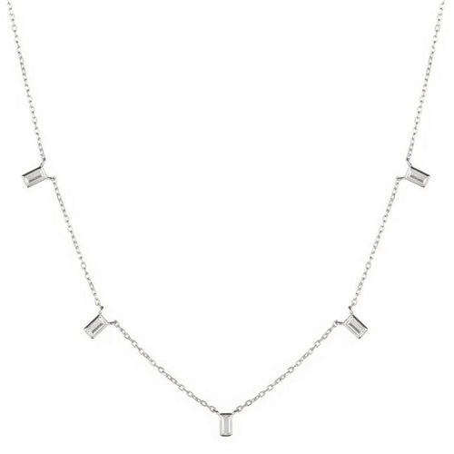 Melrose CZ Baguette 5 Drop Necklace