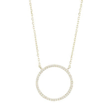 Load image into Gallery viewer, Melrose Open Pave CZ Circle Necklace