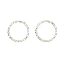 Load image into Gallery viewer, Melrose Open Pave CZ Circle Earrings