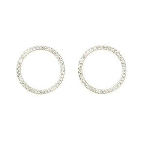 Melrose Open Pave CZ Circle Earrings