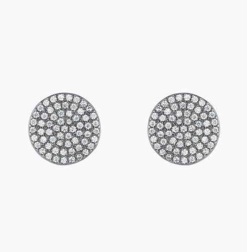 Melrose Pave CZ Disc Earrings