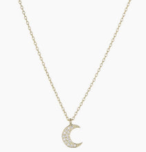 Load image into Gallery viewer, Melrose CZ Crescent Moon Necklace