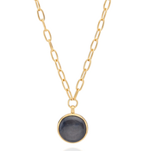 Load image into Gallery viewer, Large Grey Sapphire Pendant Necklace