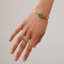 Load image into Gallery viewer, Large Turquoise Asymmetrical Cuff