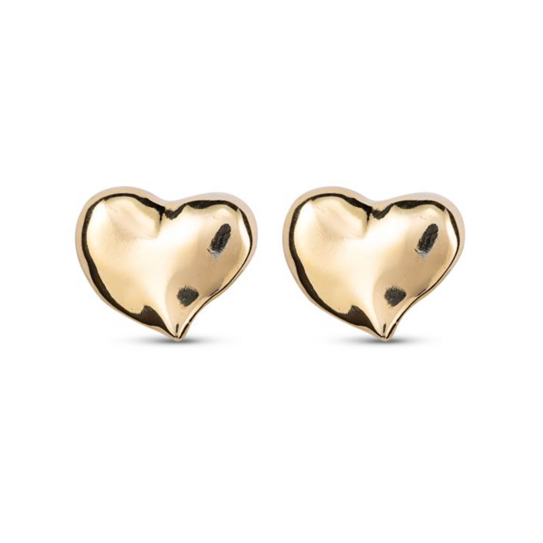 UNO Heart Earrings - Gold