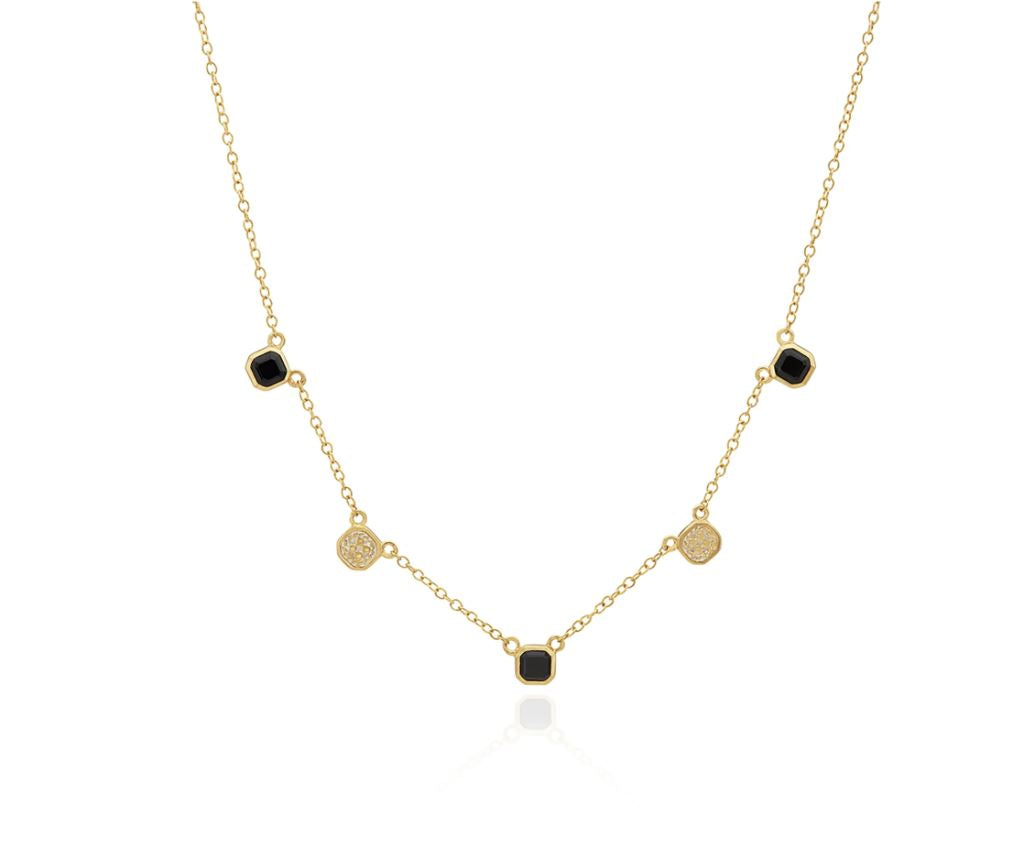 Small Black Onyx Collar Necklace