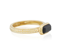 Load image into Gallery viewer, Small Black Onyx Rectangle Ring