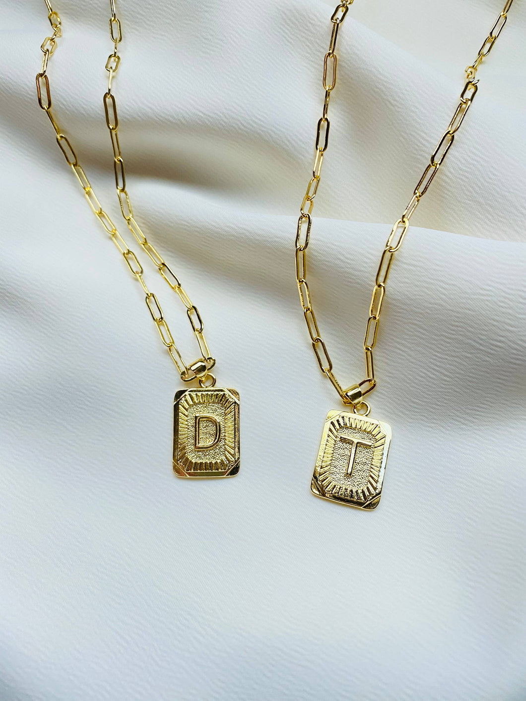 Lucy Letter Plate Necklace: S