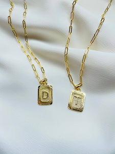 Lucy Letter Plate Necklace: M